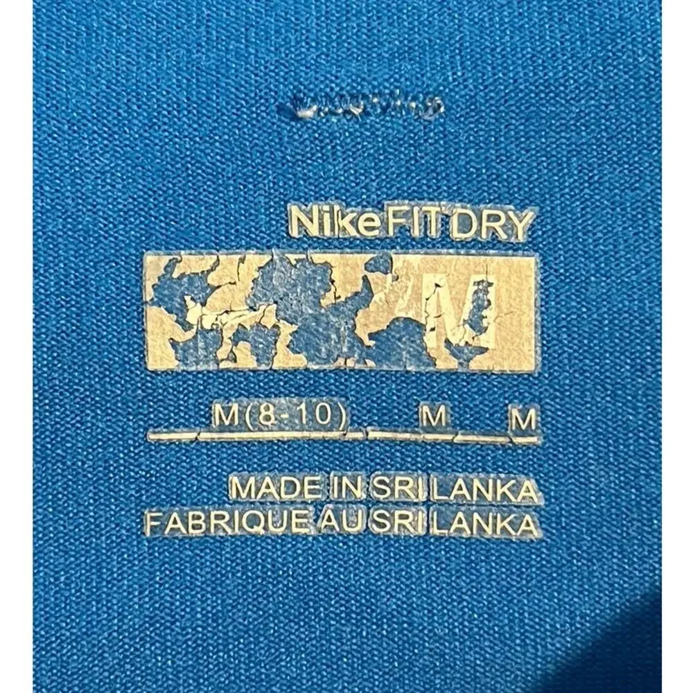 Nike FITDRY Tee Shirt SZ M Bright Blue Athletic Fitted Running Workout Marathon